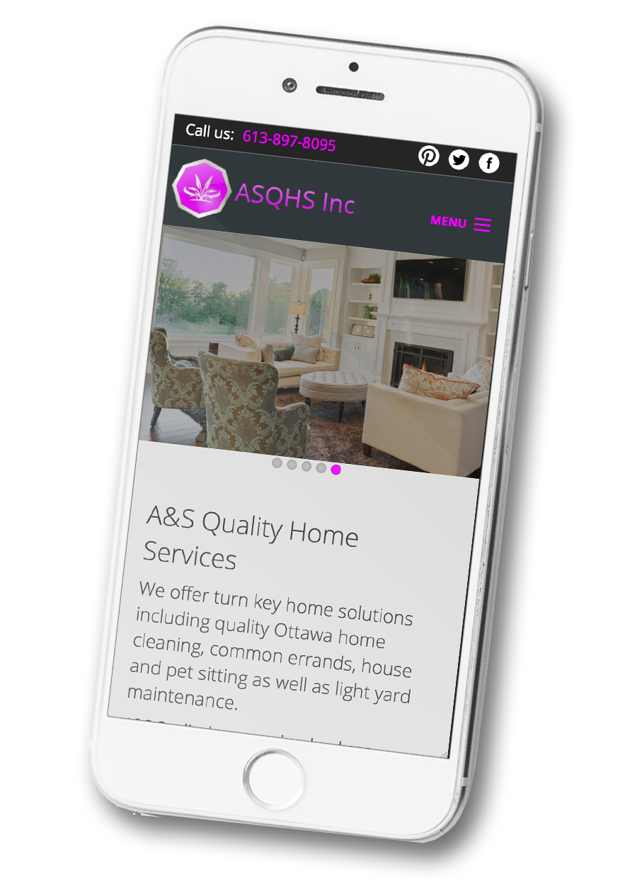 ASQHS Inc. Drupal website on mobile phone