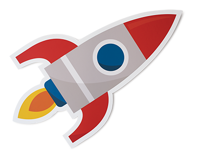 Cartoon spaceship flying
